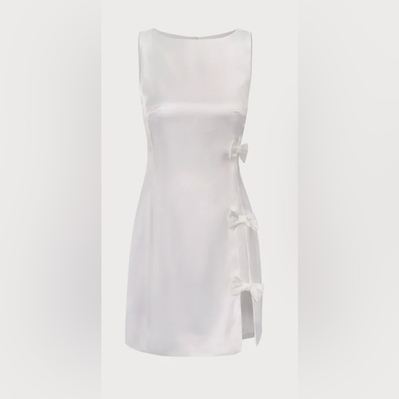 RIHOAS  White Bow Sheath Dress with Slit - Picture 2 of 9